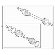 Cv Axle Joint Half Shaft - Left, Rear