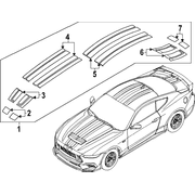 Hood Decal High gloss Of vent - Front, Upper (Convertible, Coupe)