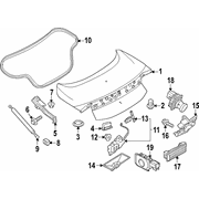 Deck Lid Hinge Luggage Compartment Door COUPE - Right (CONVERTIBLE, Coupe)