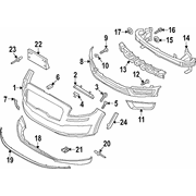 Fog Light Trim Bumper Grille - Left, Front