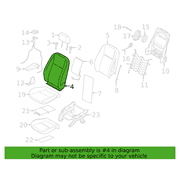 Seat Back Cushion Cover - Front, Driver (Series 500V)