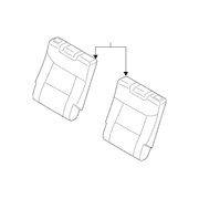 Seat Back Cushion Cover - Right, Rear