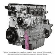 3/4 Engine DD15 14.8L GHG14 with Rear Sump, CSR Piston, T/C Turbo
