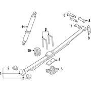 Leaf Spring Bumper pad <br>Rubber or block that contacts the when suspension is over