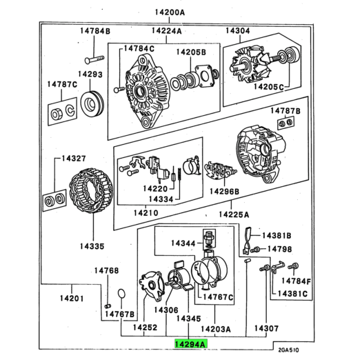 ME700953 Mitsubishi FUSO® Alternator Vacuum Pump Assembly Source