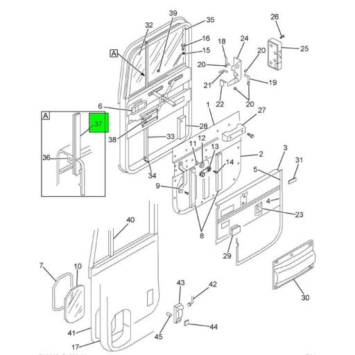 403510C1 | Navistar International® | GLASS TINTED SIDE DOOR WINDOW ...