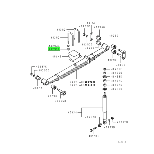 MT160659 Mitsubishi FUSO® Front Suspension Spring Nut Source One