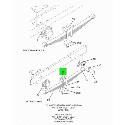 【丸の外】 3723126C1 Navistar International | SEAT U BOLT FRONT SPRING