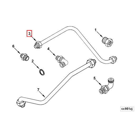 4896476 Cummins | Compressor Water Inlet Tube | Source One Parts Center