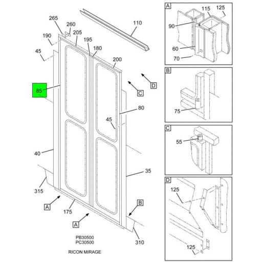 2237515C1 Genuine IC Bus DOOR ASSEMBLY OUTWARD OPN ALTN ENTRANCE 48 ...