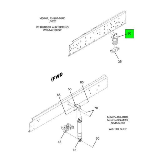 500871C2 | Navistar International® | BLOCK FRONT SPRING RISER SPACER ...