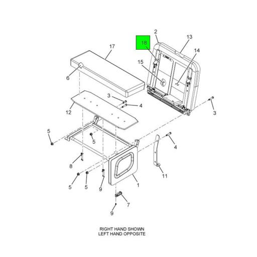 ZBIM720390082BK | Navistar International® | IMMI 39IN GENERATION 4 X-  CHANGE SEAT OUTER BACK 42 OZ GRAY FITS 210 SEAT