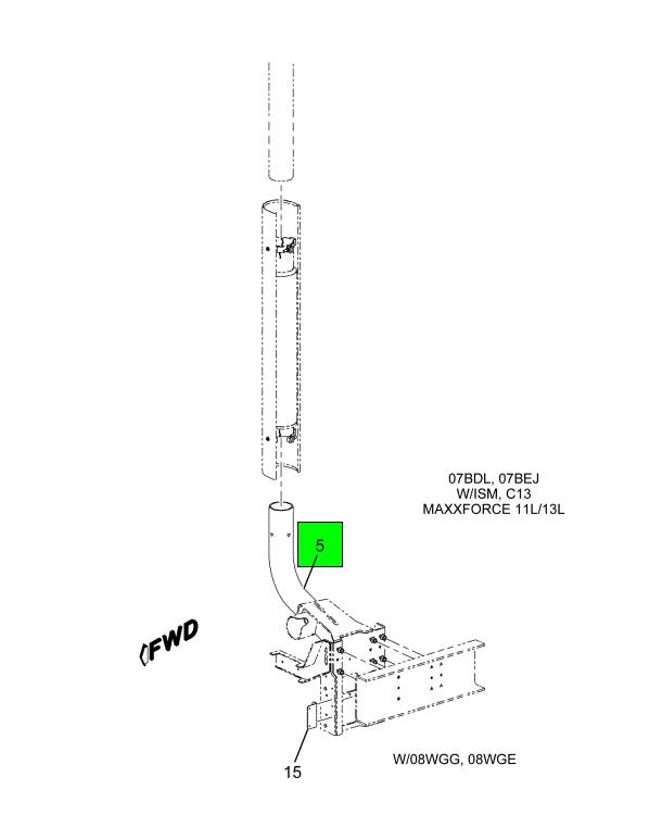 3819699C1 | Genuine Navistar International® SUPPORT STANCHION VERTICAL TAIL  PIPE LEFT HAND