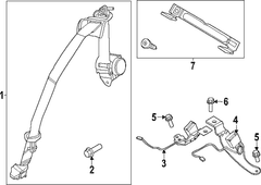 Belt Seat <br>Seat Lap and Shoulder Repair Kit Retractor Carmine edge (CONVERTIBLE)