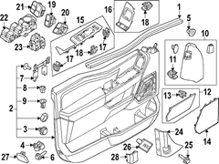 Door Interior Trim Panel - Left, Front 18 Radio Speakers (Performance)