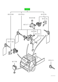 CYLINDER & KEY KIT,LOCK 1