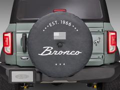Bronco 66, Opaque White Ink Spare 35 inch Tire Cover