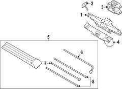 Box Stowage Floor Storage Compartment <br>A located in the of vehicle separate from trunk
