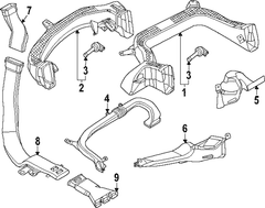 Instrument Panel Air Duct <br>HVAC Distribution Ducts located under the dashboard Conditioner Defroster