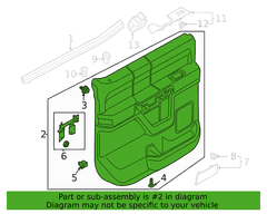 Door Interior Trim Panel - Right, Rear, Upper