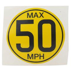 Caution Label Decal - 50 Mph