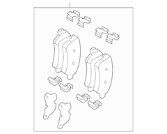 Disc Brake Pad Set Kit Lining - Rear (All 470)