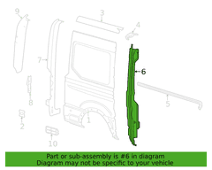 Body C-Pillar B Pillar Panel - Right, Inner, Outer (All Long, All Medium)