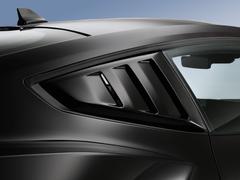 Mustang 2024 Air Design® Gloss Black Quarter Window Louvers - Not for Use with Convertible Models