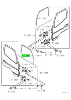 RUNCHANNEL,FR DOOR WINDOW GLASS,RH 1