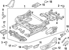 Seat Track Power <br>Rails to which the frame is attached that mounts vehicle