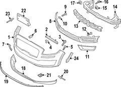 Fog Light Trim Bumper Grille - Left, Front