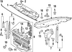 Deflector Air <br>Radiator Support Duct End cap deflect Grille Guide shield Panel Radiator