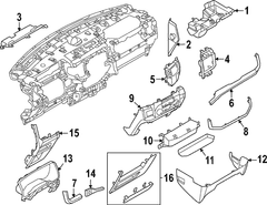 Instrument Panel Side Cover - Left MULTI FUNCTION DISPLAY 15