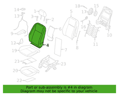 Seat Back Cushion Cover - Front, Driver (Series 500V)