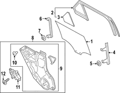 Window Regulator Guide Retainer - Right, Rear