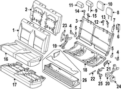 Seat Back Cushion Crew Cab without Armrest Pad <br>A used on the of a vehicles