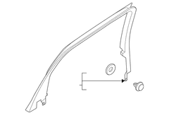 Door Window Molding Decal - Left, Rear