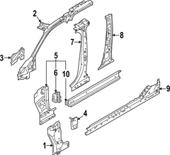 Rocker Panel Reinforcement Floor Sidemember - Left, Front