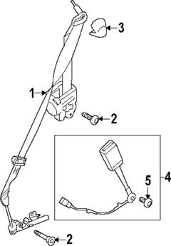 Belt Seat Pretensioner <br>Seat Lap and Shoulder RETRA Retractor - Right, Front, Outer