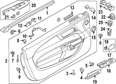 Door Interior Trim Panel Level 3 Onyx - Left, Front, Inner