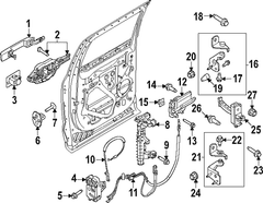 Exterior Door Handle Base Crew Cab From 04/10/23 - Left, Rear