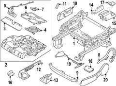 Cover Seat Track - Left, Front