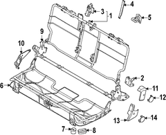 Frame Seat Spring <br>Seat base and CUS Cushion - Right, Rear