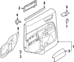 Door Window Switch Bezel Cover - Left, Rear