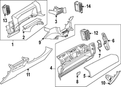 Dashboard Air Vent LOUVRE <br>An opening in the that allows blown to reach compartment AI