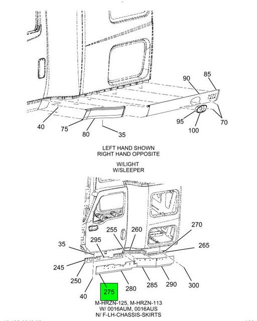 4117285C2 | Genuine Navistar International® PANEL CLOSEOUT SLEEPER FRONT  LEFT HAND