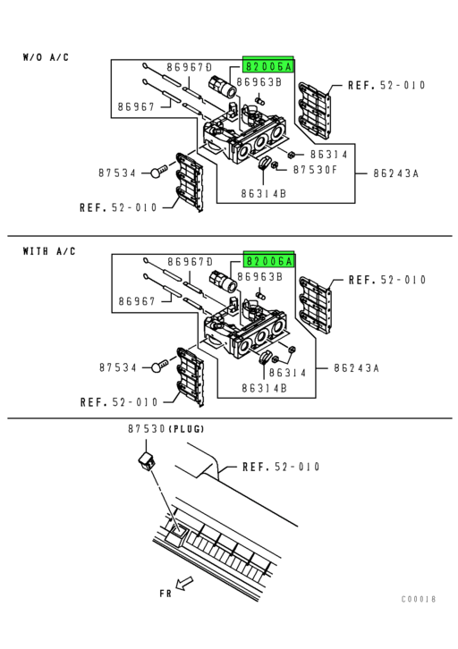 MK446877 Mitsubishi FUSO® Heater Blower Switch Assembly