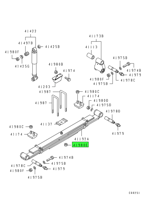 MC110291 Mitsubishi FUSO | Front Suspension Spring Nut | Source