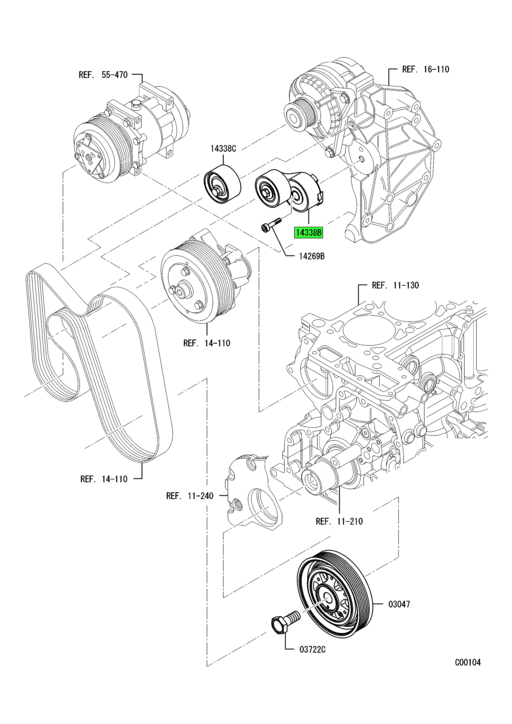 MK667237 | Genuine Mitsubishi FUSO® Alternator Drive Belt Tensioner