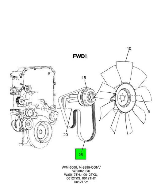 3574308C2 Navistar International | BELT FAN12PK 2450 ISX 20